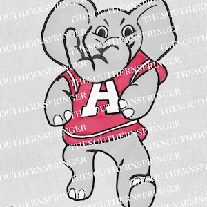 Big Al Mascot | Big Al Watercolor Drawing | University of Alabama | Alabama Dorm Decor