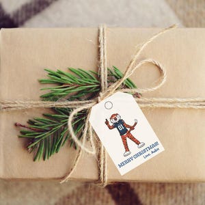 Christmas Tags | Christmas Wrapping Accessories | Auburn University Christmas | Printed Christmas Tag | Wreath Tags | Aubie |
