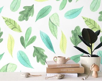 Tropical Jungle Leaves Peel and Stick Wallpaper