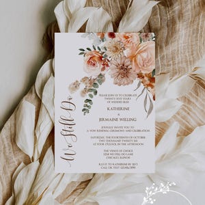 Eucalyptus 25th Anniversary Vow Renewal Invitation (Digital Download Corjl Template)