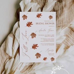Herbst Brautparty Einladungs-Vorlage: Ahornblatt-Design (PDF/JPEG Digital Download)