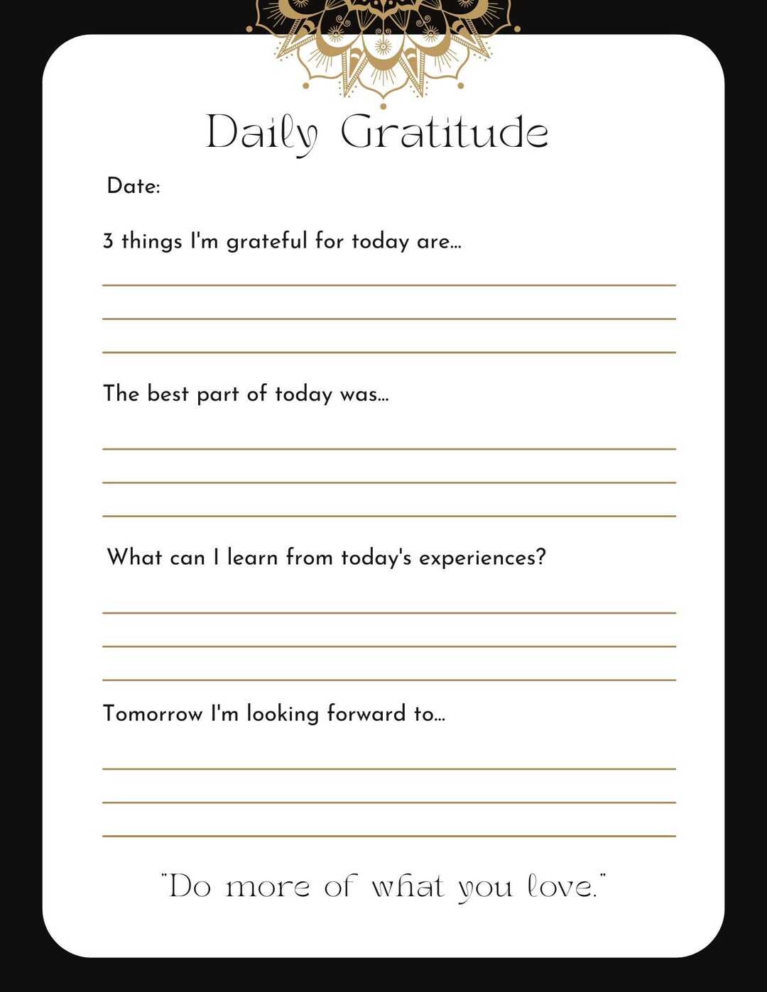 Digital Gratitude Journal for Daily Inspiration, Gratitude Journal for