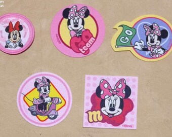 Badge Thermoadhesive patch oval child Minnie Mouse haberdashery sewing leisure creative