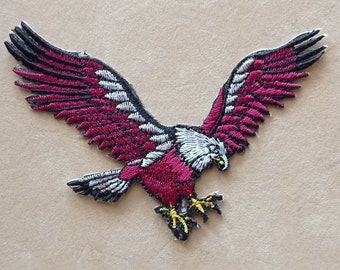 Ecusson Thermocollant patch brodé aigle majestueux  , mercerie couture loisir créatif