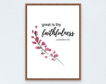 Floral Christian Wall Art, Bible Verse Print (Digital Download)