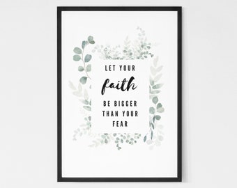 Faith Quote Art Print, Christian Wall Decor (Digital Download)