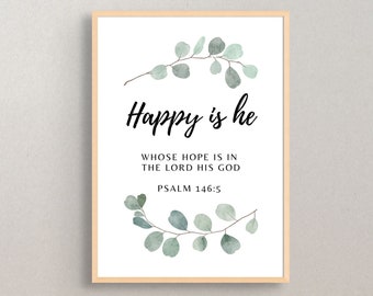 Psalm 146:5 Printable Bible Verse Wall Art (Digital Download)