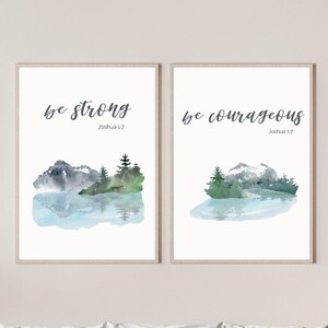 Set of 2 Christian Printable Wall Art, Bible Quote, Bible Quote Print, Wall Art Prints, Christian Art, Digital Product, Bible Wall Art Print