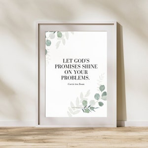 Famous Quotes, Quotes About Life, Corrie ten Boom Quote, Printable Wall Art, Christian Quotes, Quote on God&#39;s Promises, Life Quotes Wall Art