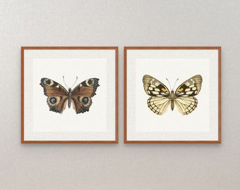 Vintage Butterfly Print Set, Retro Wall Art (Digital Download)
