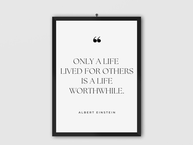 Einstein Wall Art Print, Printable Einstein Art, Quotes About Life