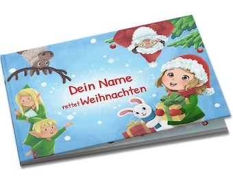 Personalisiertes Kinderbuch Weihnachtsgeschichte, Geschenk Baby, Geschenk Kind, personalisiertes Kinderbuch mit Haustier oder Kuscheltier.