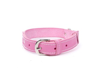 Pink Leather Dog Collar | Leather Dog Collar | Pet Collar | High Quality Dog Collar