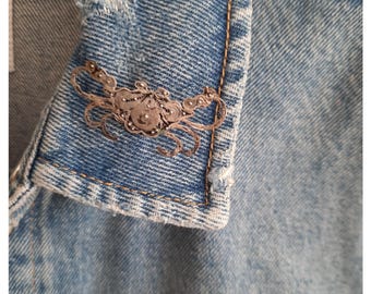 Raro Broche Antigo De Filigrana - Prata 800 - Pintado À Mão | Frete grátis