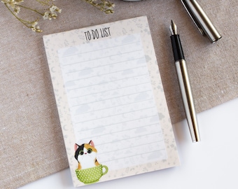 かわいい猫のメモ帳 A6 To-Do リスト プランナー To-Do リスト ノード パッド A6 50 枚切り取りシート メモ帳