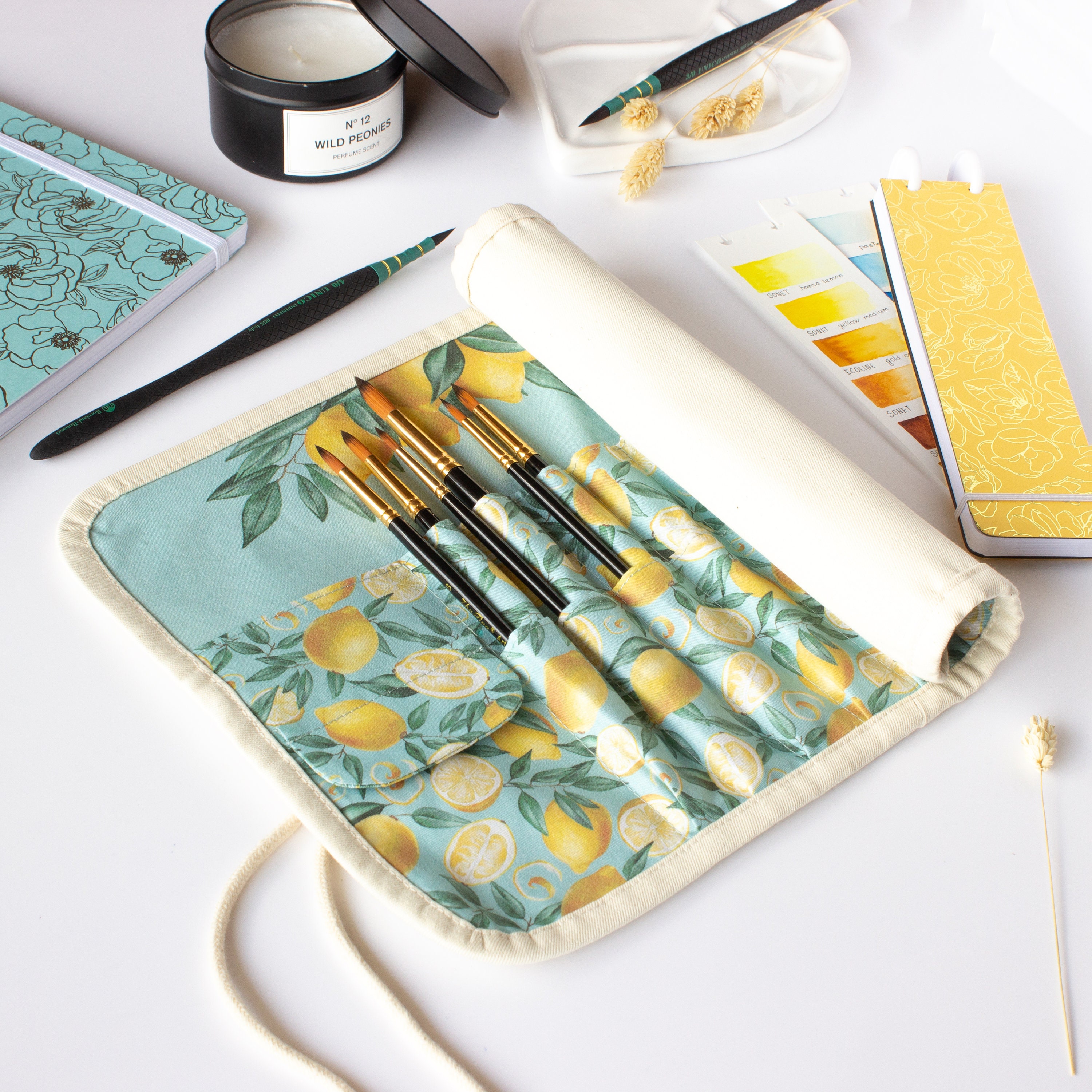 72/108 Slots Canvas Pencil Wrap, Roll up Pencils Case Organizer Storage  Pouch, Paint Brush Holder, Craft Tool Organizer 