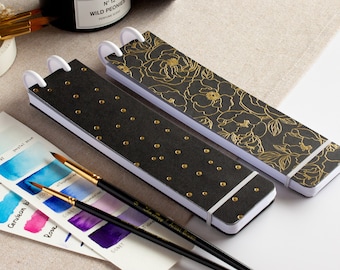 Watercolor Paper Palette: Mini Travel Sketchbook with Gold Foil