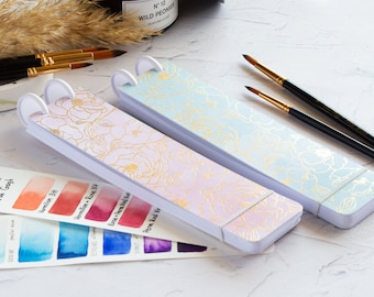 Watercolour Paper Palette for swatches, Mini sketchbook for travel, Watercolour Sketchbook Journal Handmade