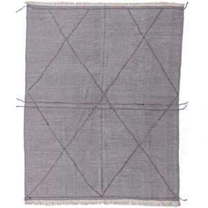 Handmade Black Moroccan Kilim Rug is a Flatwoven Berber Rug Using Natural Wool Rug with a Boho Geometric Black Kilim Rug Pattern