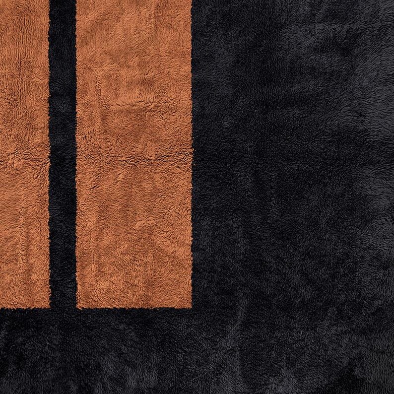 Abstract Moroccan Rug, Black Abstract Rug, Black Carpet, Beni Rug ...