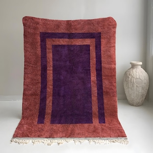 Red Moroccan Rug, Abstract Rug, Red Beni Rug, Moroccan Wool Rug, Area Rug, Living Room Rug, Red Wool Rug, Plush Rug, Custom Rug