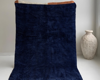 Blue Moroccan Rug, Beni Ourain Rug 9x12, Moroccan Shag Rug, Handmade Berber Rug, Moroccan Wool Rug, Rug for Living Room
