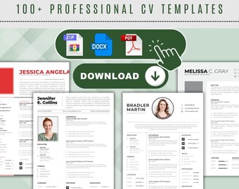 Meer dan 100 professionele cv-sjablonen | PDF- en DOCX-formaten | Moderne en stijlvolle ontwerpen voor een ideale carrièrestart