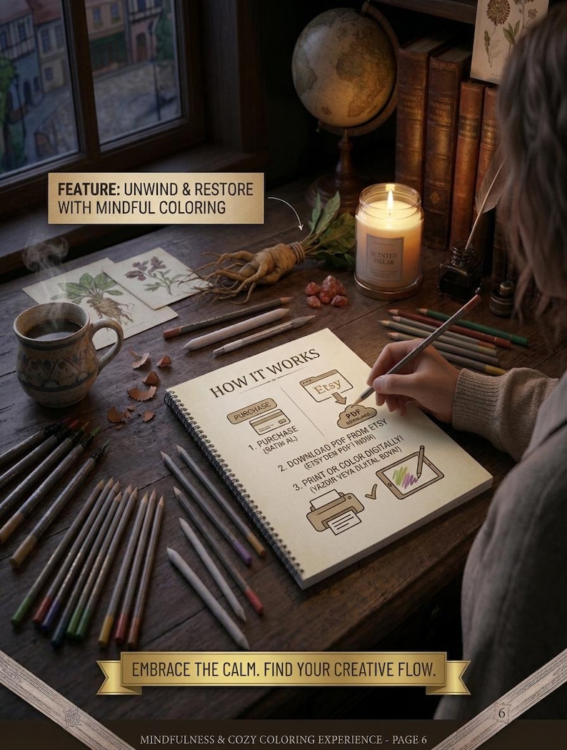Dark Academia Wizarding Academy Coloring Book, Detailed Line Art (PDF ...