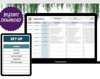 Work Checklist Template, Editable Google Sheets, Easy-to-Use Digital Download for Task Management, Productivity, Organize Daily