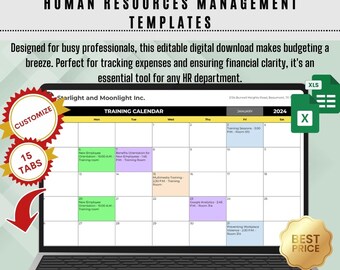 Mega bundle | Human Resources Management Templates Employee Schedule Employee List Overtime Form HR Training Calendar HR Payroll Calendar