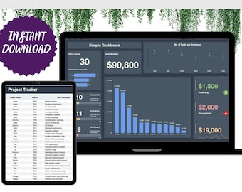 Simple Dashboard Template, Editable Google Sheets, Easy-to-Use Visual Data Tracker, Digital Download for Business, Finance, and Projects