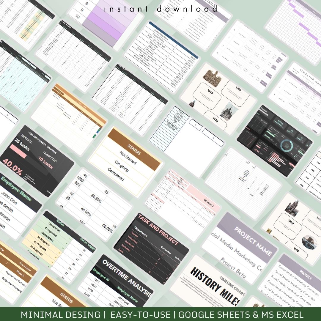 Timeline Gantt Chart Timeline Chart Template Timesheet Dashboard ...