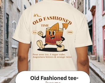 Vintage Old Fashioned Cocktail T-Shirt: Retro Bar Graphic Tee