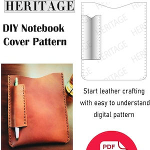 Leather notebook pdf pattern Leather notebook digital pattern, Easy DIY leather digital pattern, Leather pdf pattern, Digital pdf pattern