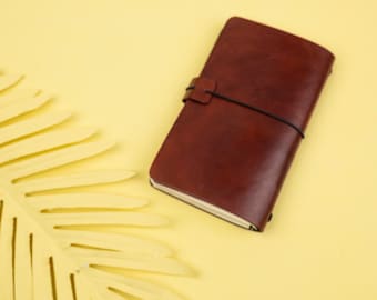 Nachfüllbares Leder-Notizbuch veg-tan Leder-Journal minimalistisches Leder-Notizbuch Travelers Journal einzigartiges handgemachtes Leder-Journal