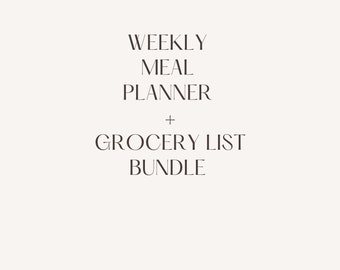 Weekly Meal Planner and Grocery list printable