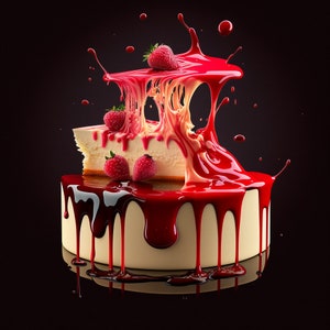 Gourmet Food Art Cheesecake - Digital Download, Restaurant Decor, Food Art, Realistic, Photographic, Wall Decor