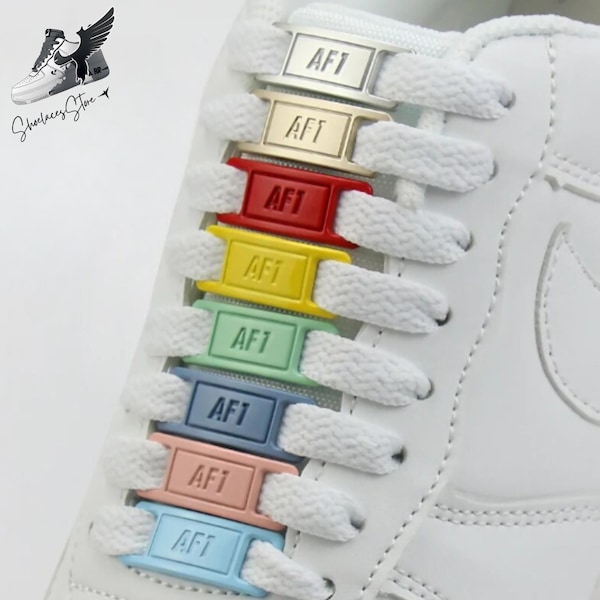 AF 1 I Air Force Lace Tags I Lace Locks I AF1 Metall Schnallen I Schnürsenkel Dekoration I Schuh Zubehör I Buckles I AF1 Ersatz I Metal Tags