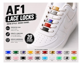 Cierres para cordones AF1 | Hebillas metálicas AF1 | Decoración de cordones | Accesorios para zapatos | Hebillas | Repuestos AF1 | Etiquetas metálicas | Etiquetas para cordones de la Fuerza Aérea