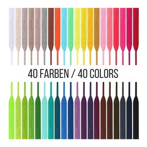Schnürsenkel 120 cm – flach & robust | 40 Farben | Ersatz für Sneaker, Sportschuhe, Alltagsschuhe | Laces für Adidas, Nike, Converse...