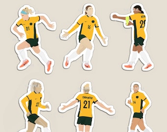 Matildas / Australia Women’s World Cup 2023 Football Players Stickers or Magnets (Kennedy, Kerr, Raso, Carpenter & Grant)