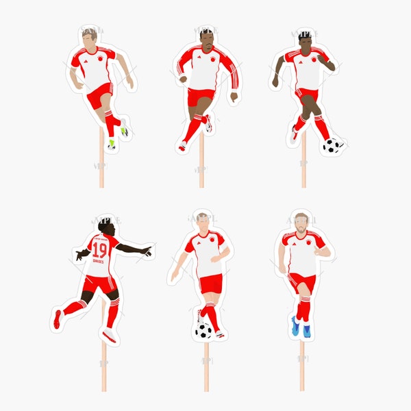 Bayern München 2023/24 Spieler Cupcake Toppers (Kane, Sané, Müller, Musiala, Kimmich & Davies)