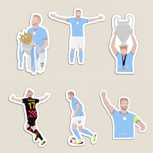 Ensemble d'autocollants ou d'aimants Manchester City 2022/23 Kevin De Bruyne
