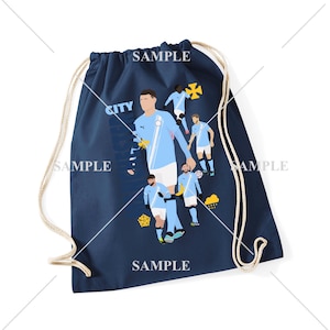 Man City Drawstring / Gym Bag (Haaland, Marmoush, Foden, Doku & More)