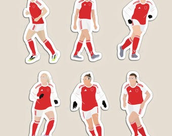Stickers ou aimants Arsenal Women (Williamson, Russo, Mead, McCabe, Wubben-Moy & Foord)