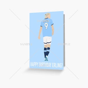 Carte d'anniversaire personnalisée Man City (Haaland, Grealish ou Foden)