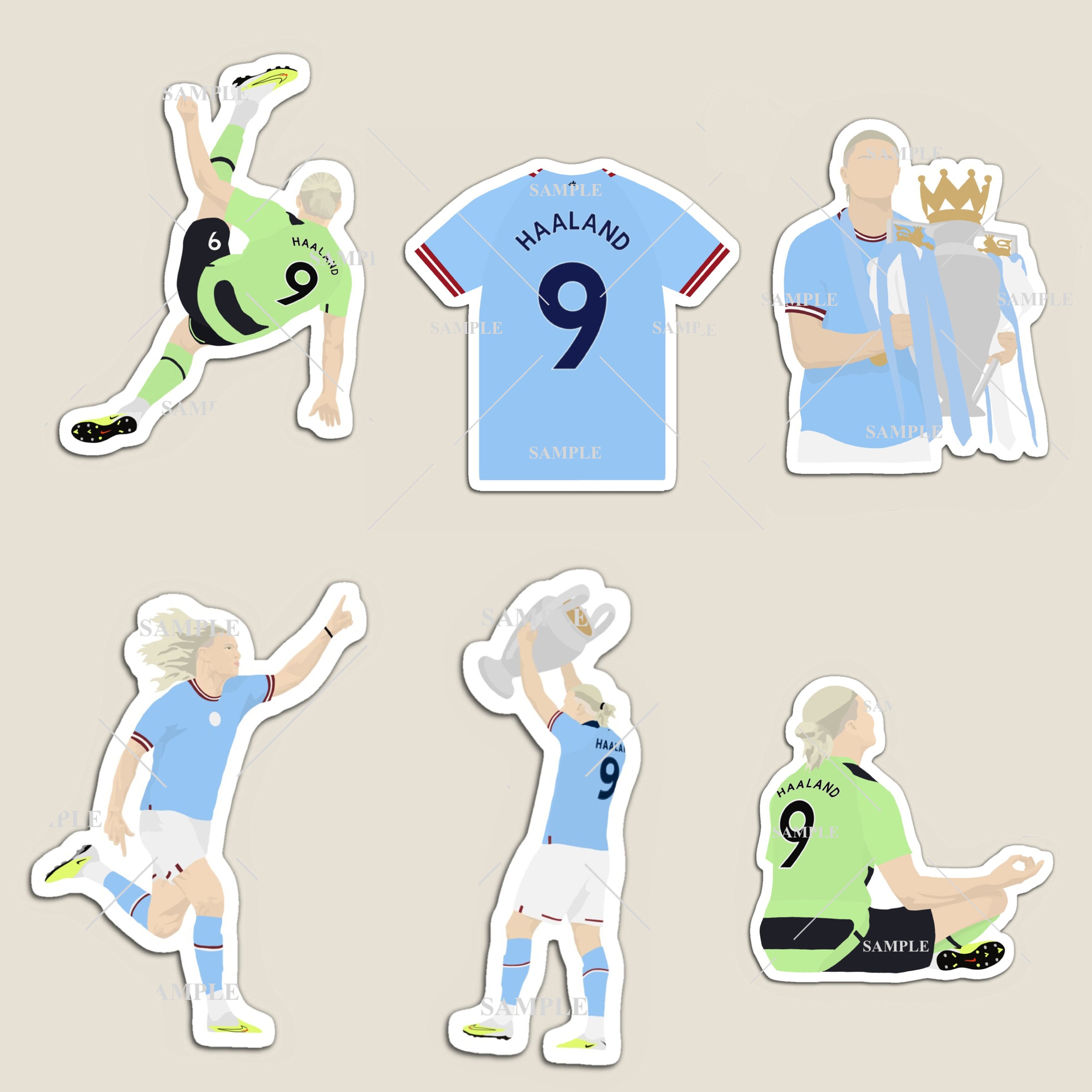 Erling Haaland for Manchester City 2022/23 Stickers/Decals or Magnets Set