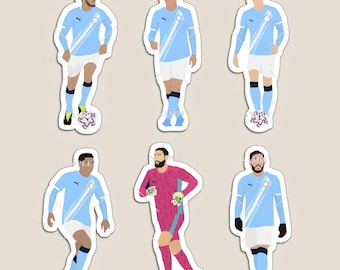 Man City Players Stickers or Magnets (Donnarumma, Cherki, Khushanov, Lewis, Nunes & Stones)