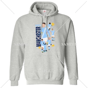 Man City Adult Hoodie (Haaland, Marmoush, Foden, Doku & More)