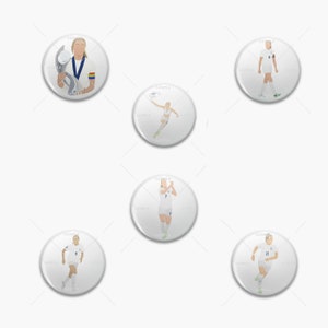 Lionesses Euros Pin Badges/Buttons Set (Chloe Kelly, Leah Williamson, Lauren Hemp, Beth Mead & Alex Greenwood)
